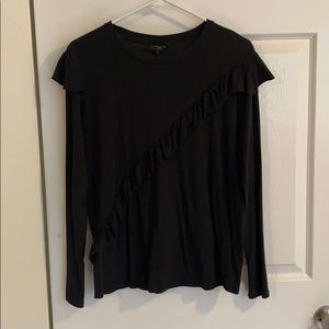 Ruffled long sleeve t-shirt
